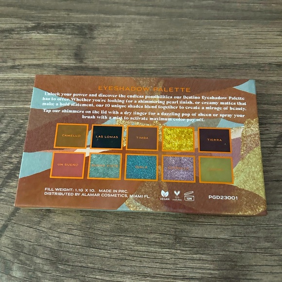 Alamar Cosmetics Destino Eyeshadow Palette Vibrant Colorful Shimmer Shadows - Picture 6 of 6
